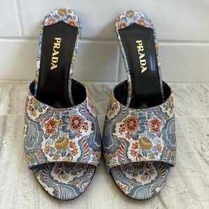 MINT CONDITION Prada Women's Floral Heeled Sandals size US 9